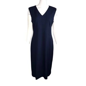 MM Lafleur The Evelyn Dress Textured Ponte Size 14 Minimalist Galaxy Blue Navy